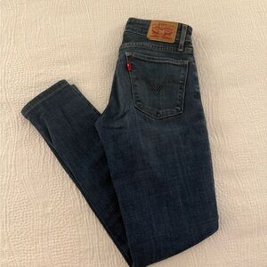 Levi's 711 Skinny Women Dark Blue Straight Jeans
